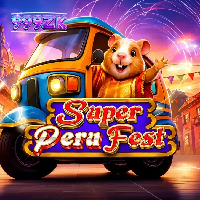 Tampilan visual slot Super Peru Fest dengan nuansa festival Peru yang meriah