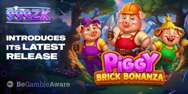 Tampilan visual slot Piggy Brick Bonanza dengan tema pembangunan rumah bata
